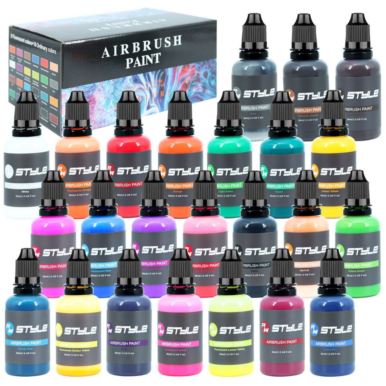 16/24/48 Colors Airbrush Paint DIY Acrylic Paint Set for Model Painting Artists